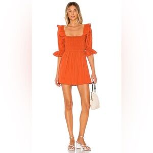 523 Majorelle Burnt Orange Mini Long Sleeve Dress Size Small